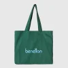 Military green tote bag in pure cotton