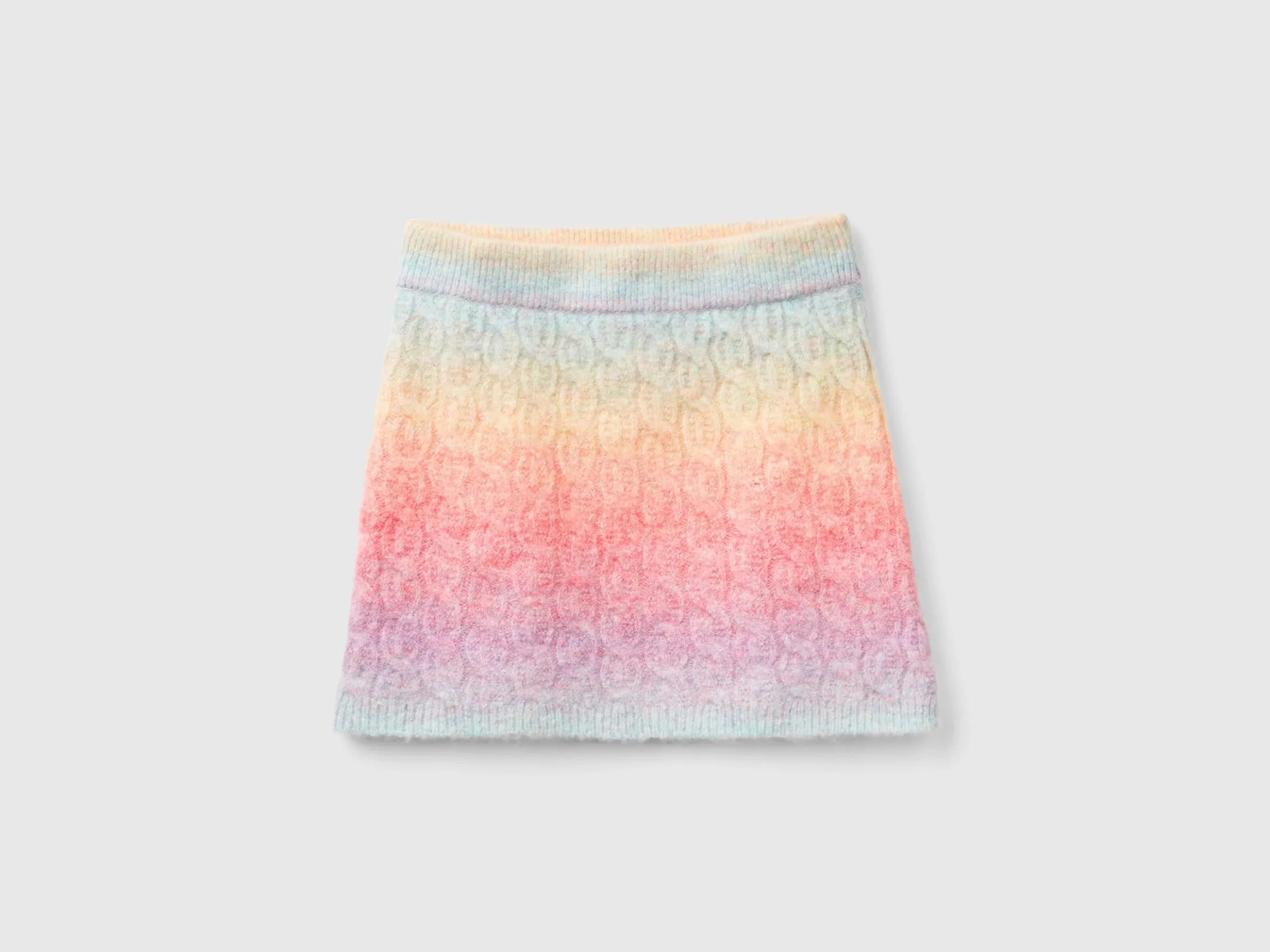 Multicolor mini skirt with cables