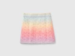 Multicolor mini skirt with cables
