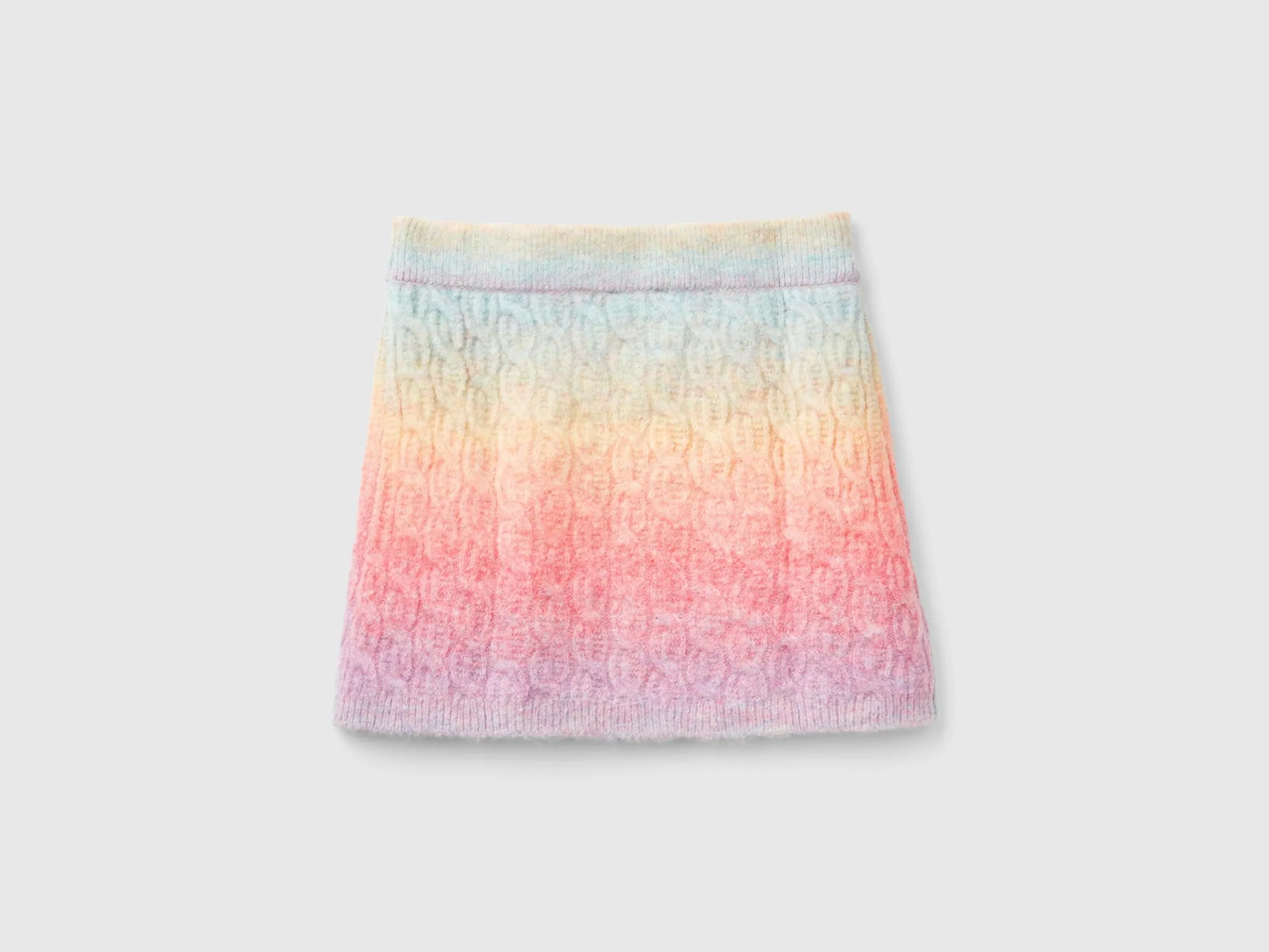 Multicolor mini skirt with cables
