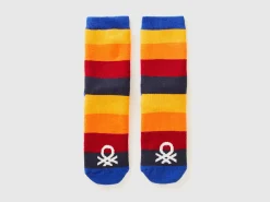 Multicolor striped non-slip socks