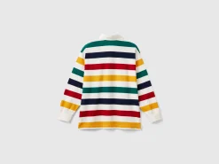 Multicolor striped rugby polo