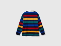 Multicolor striped rugby polo