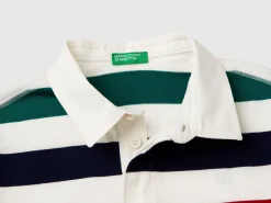 Multicolor striped rugby polo