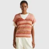 Multicolor vest in wool blend