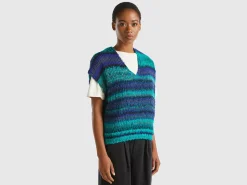 Multicolor vest in wool blend
