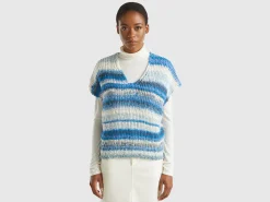 Multicolor vest in wool blend
