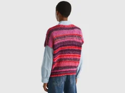 Multicolor vest in wool blend