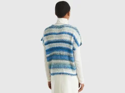 Multicolor vest in wool blend