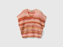 Multicolor vest in wool blend