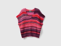 Multicolor vest in wool blend