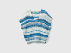 Multicolor vest in wool blend