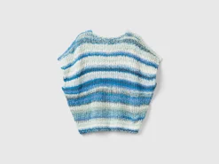 Multicolor vest in wool blend