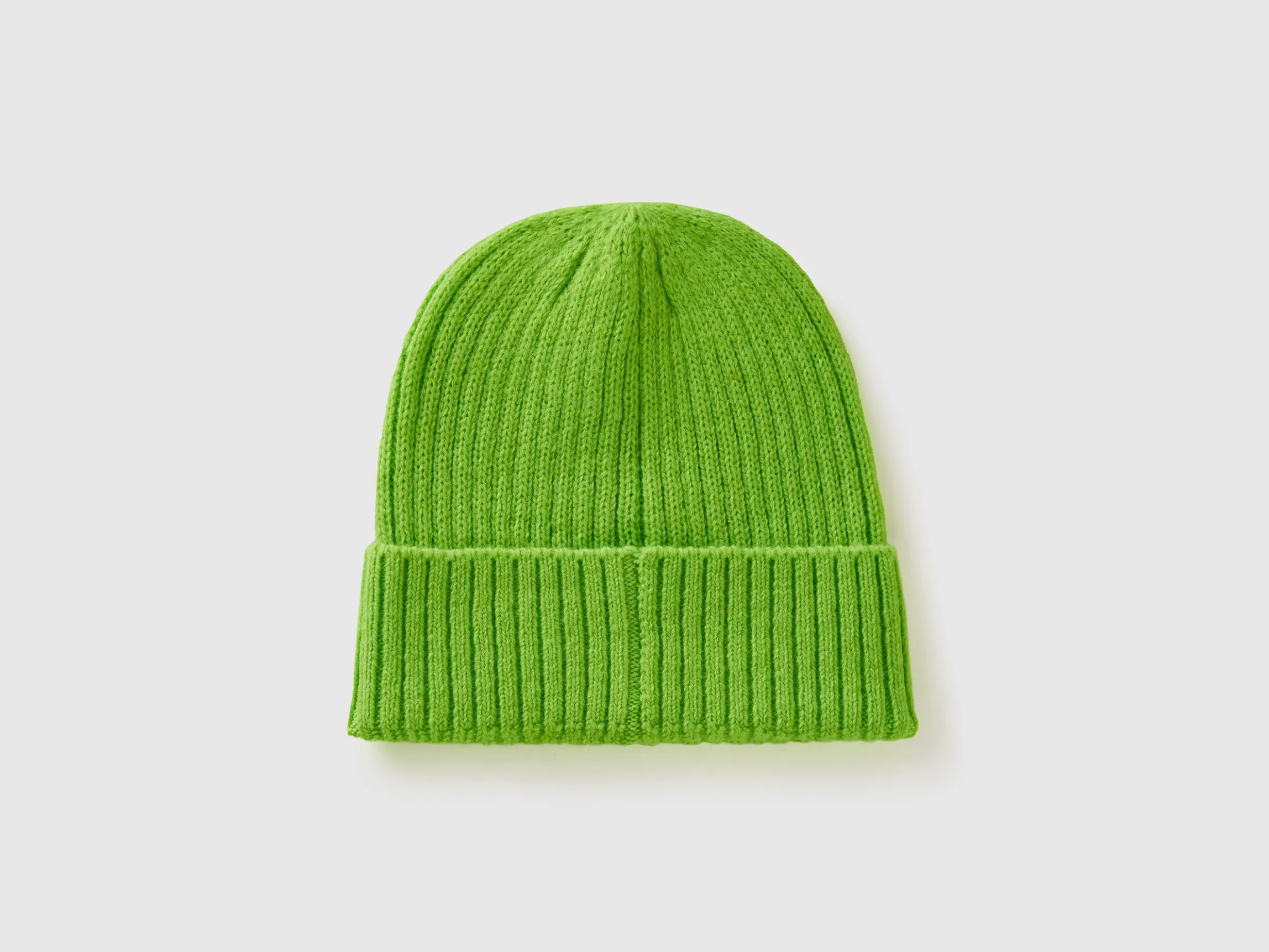 Neon green beanie with embroidery
