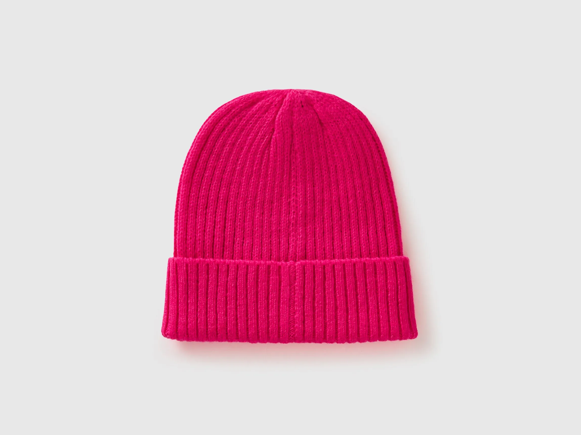 Neon pink beanie with embroidery