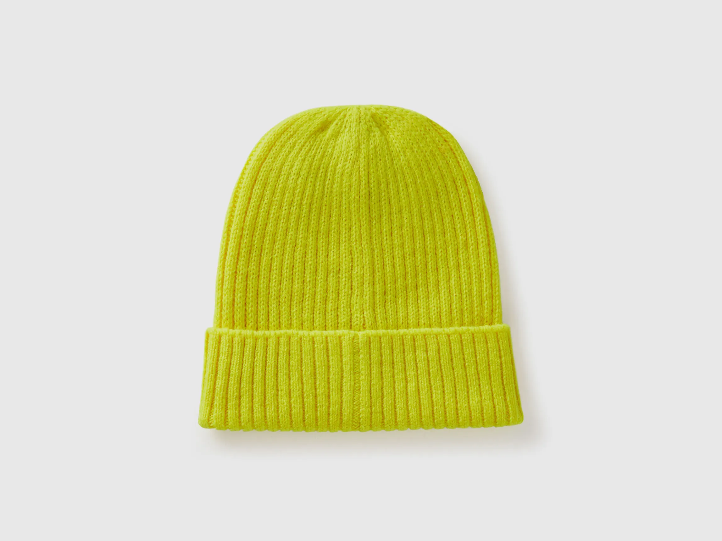 Neon yellow beanie with embroidery