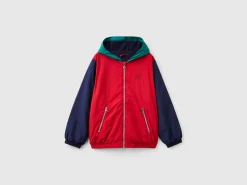 Nylon jacket with hood