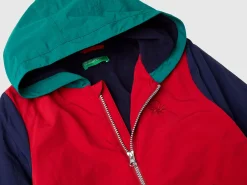 Nylon jacket with hood