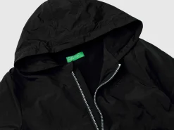 Nylon jacket with hood