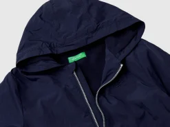 Nylon jacket with hood