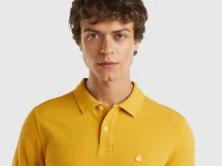 Ocher yellow regular fit polo