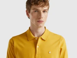 Ocher yellow slim fit polo