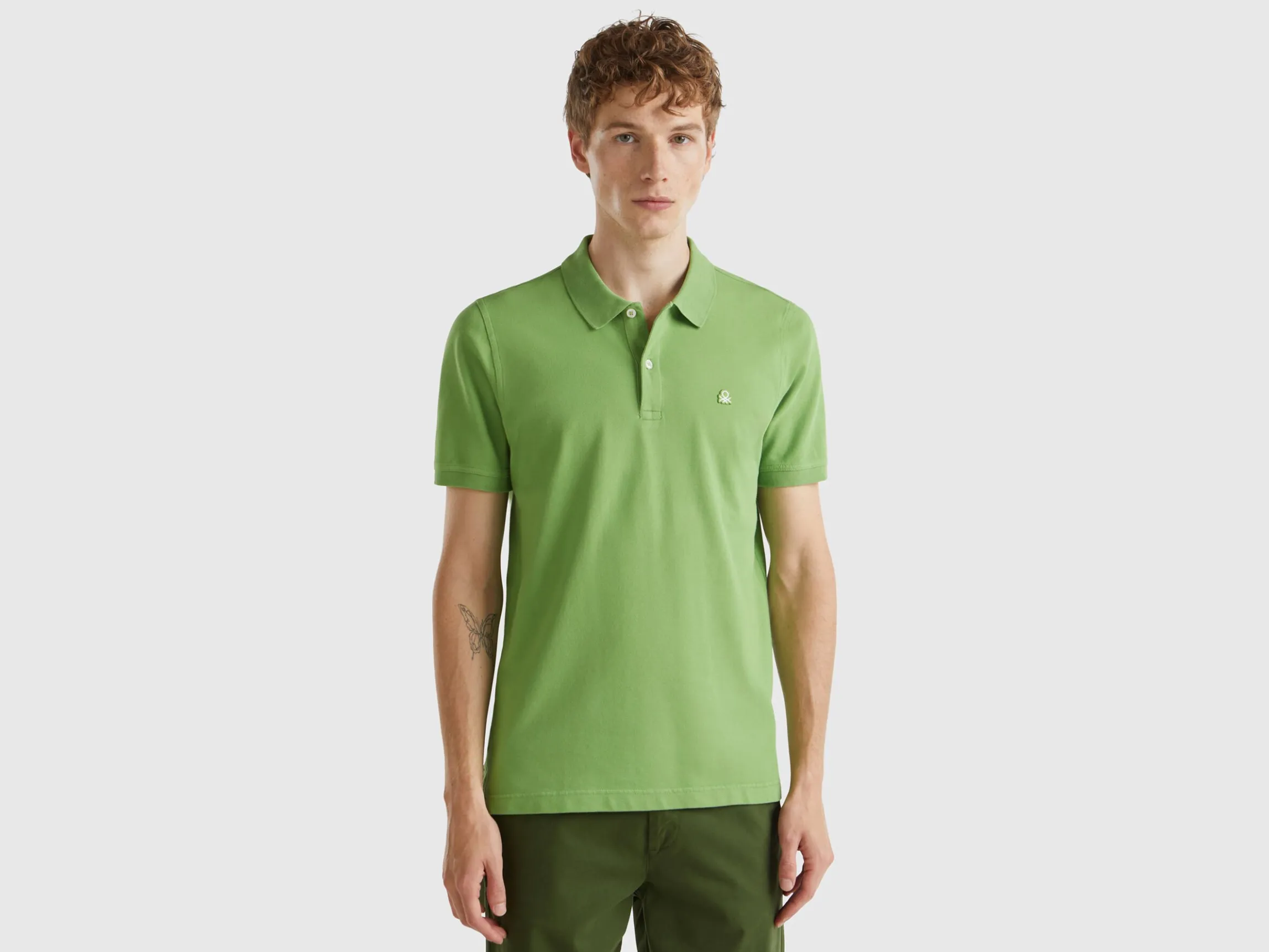 Olive green slim fit polo