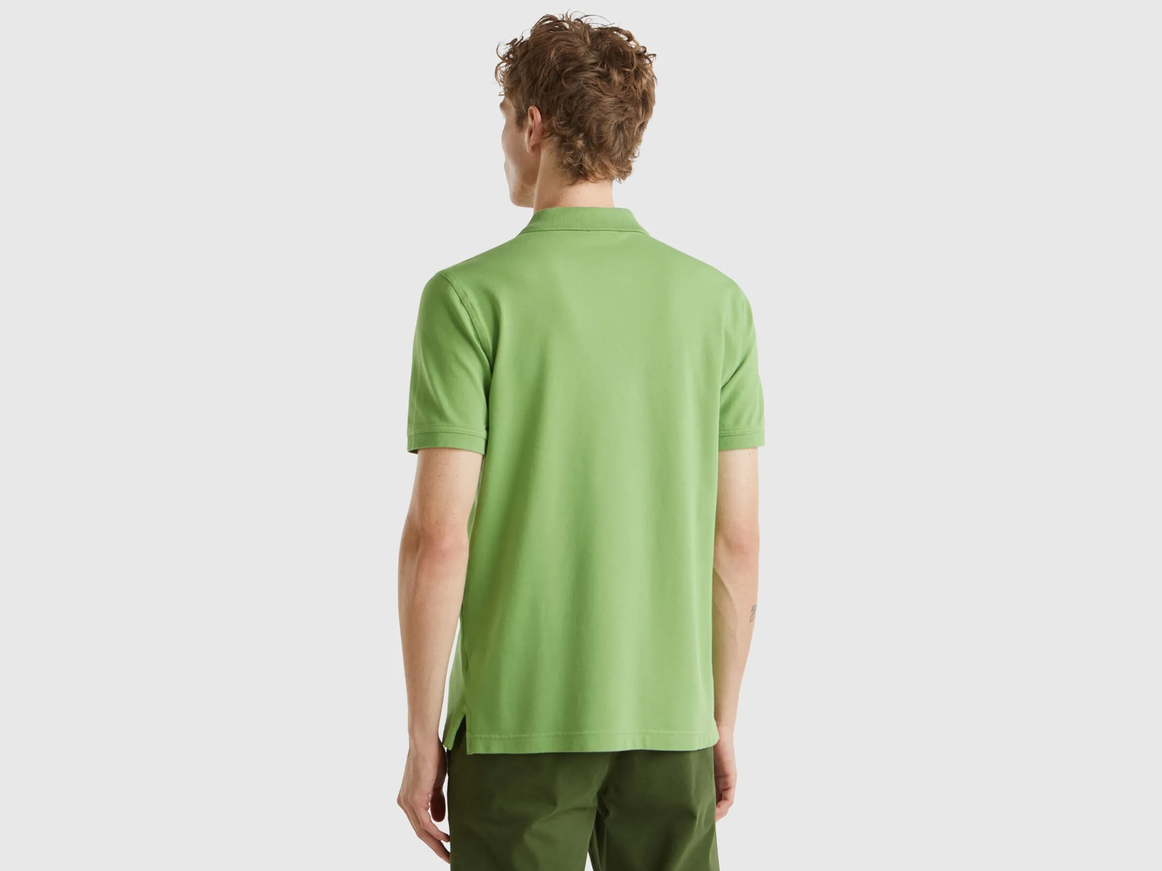 Olive green slim fit polo