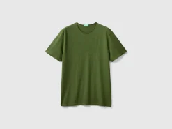 Olive green slub cotton t-shirt
