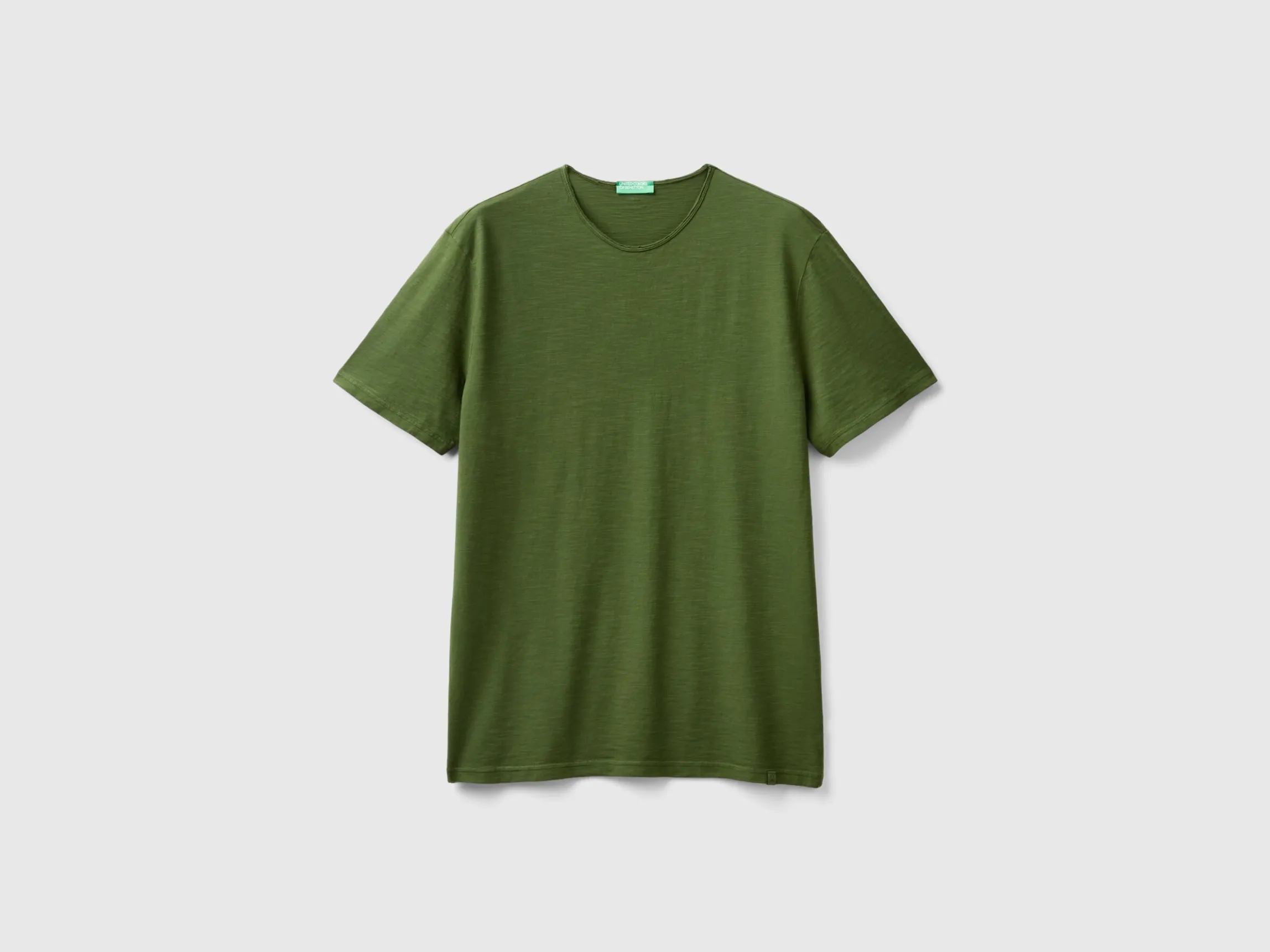 Olive green slub cotton t-shirt