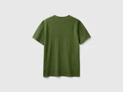 Olive green slub cotton t-shirt
