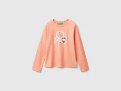Organic cotton t-shirt with glittery print