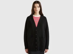 Oversized fit cardigan in wool blend