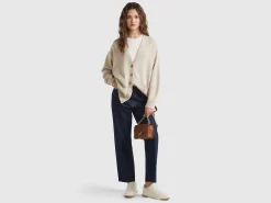 Oversized fit cardigan in wool blend