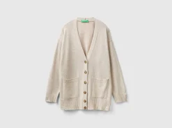 Oversized fit cardigan in wool blend