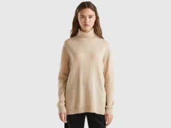 Oversized fit turtleneck in pure cashmere