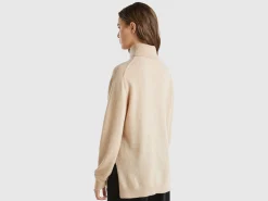 Oversized fit turtleneck in pure cashmere
