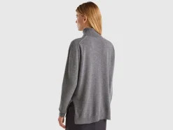 Oversized fit turtleneck in pure cashmere