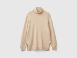 Oversized fit turtleneck in pure cashmere