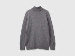 Oversized fit turtleneck in pure cashmere