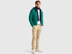 Padded jacket with recycled wadding