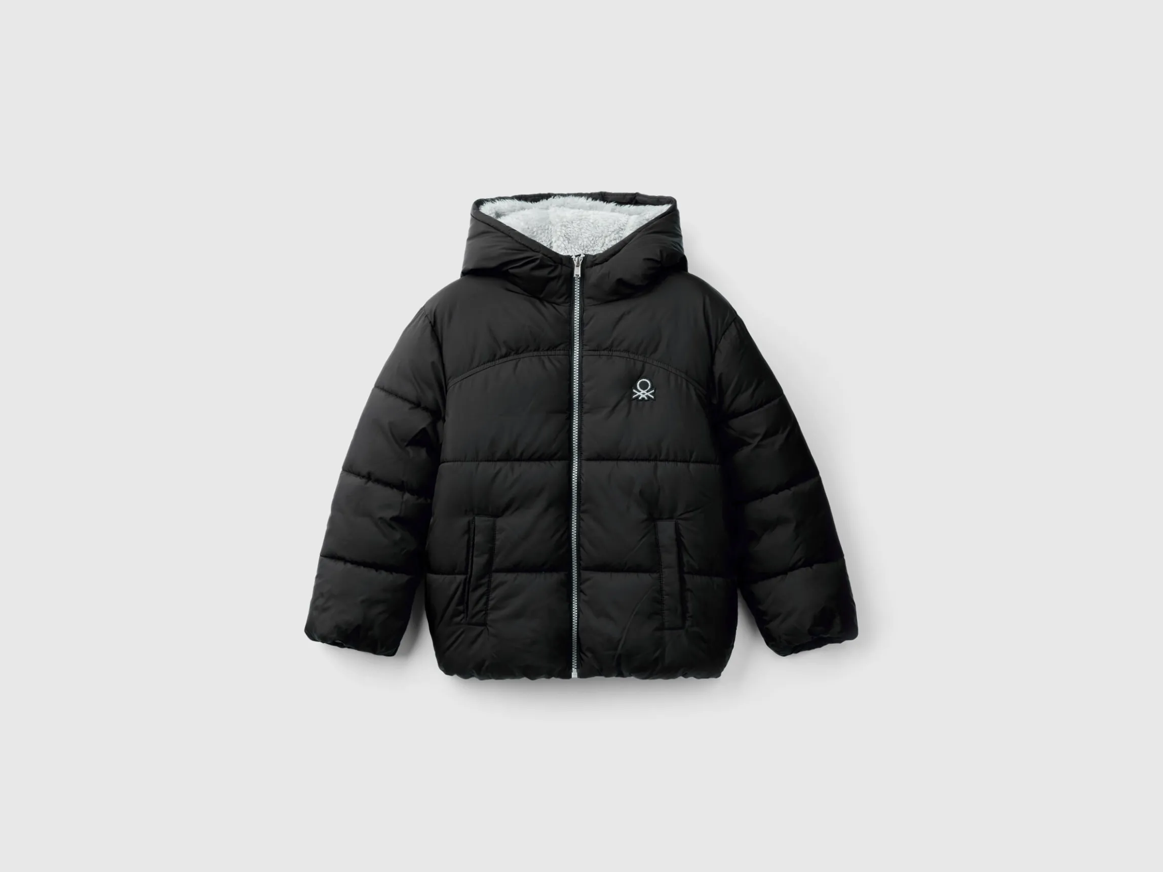 Padded jacket with teddy interior
