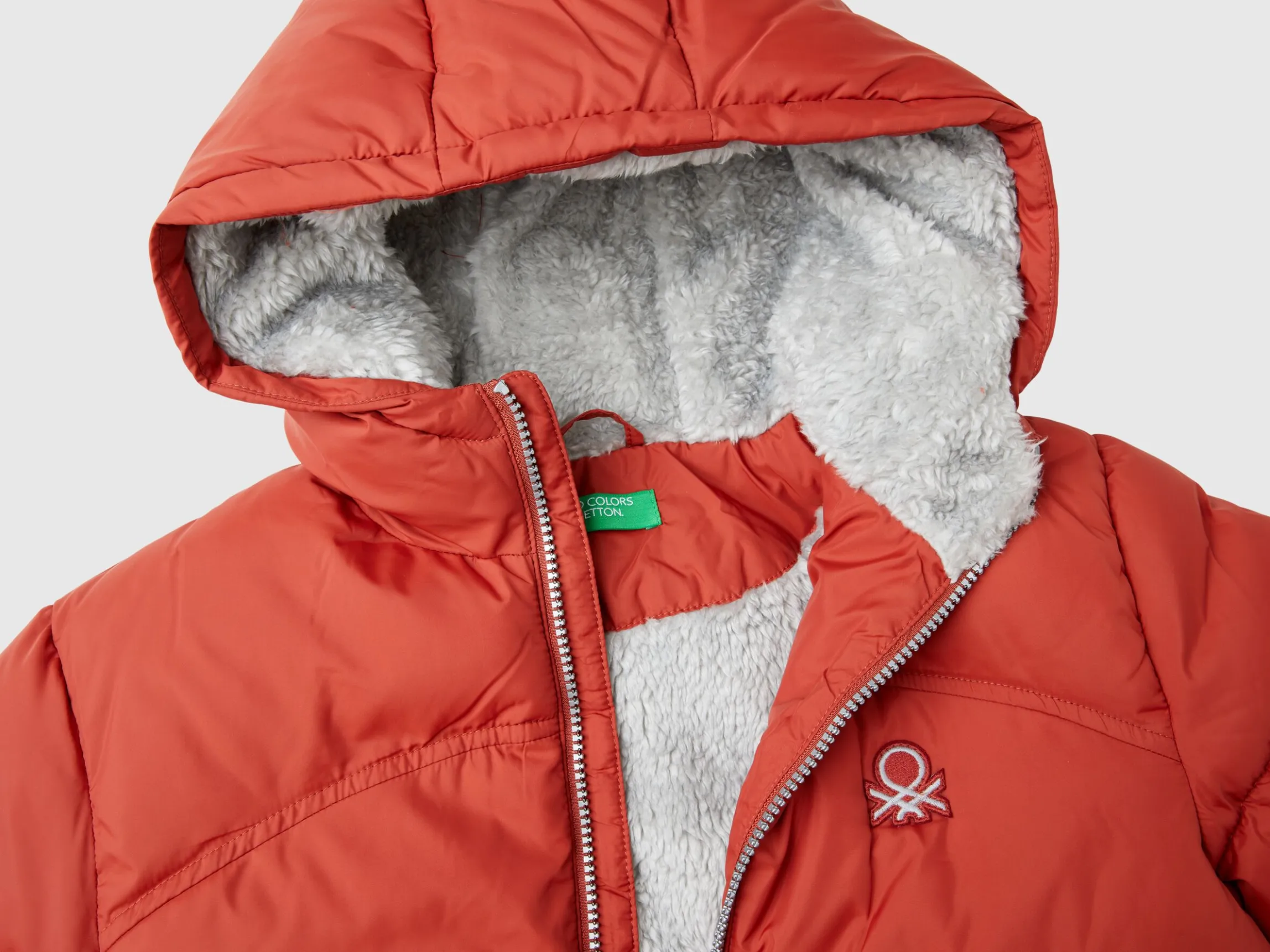 Padded jacket with teddy interior