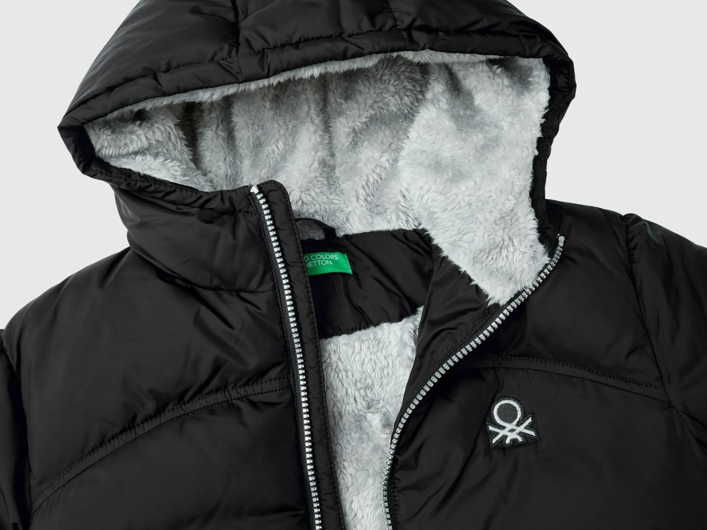 Padded jacket with teddy interior