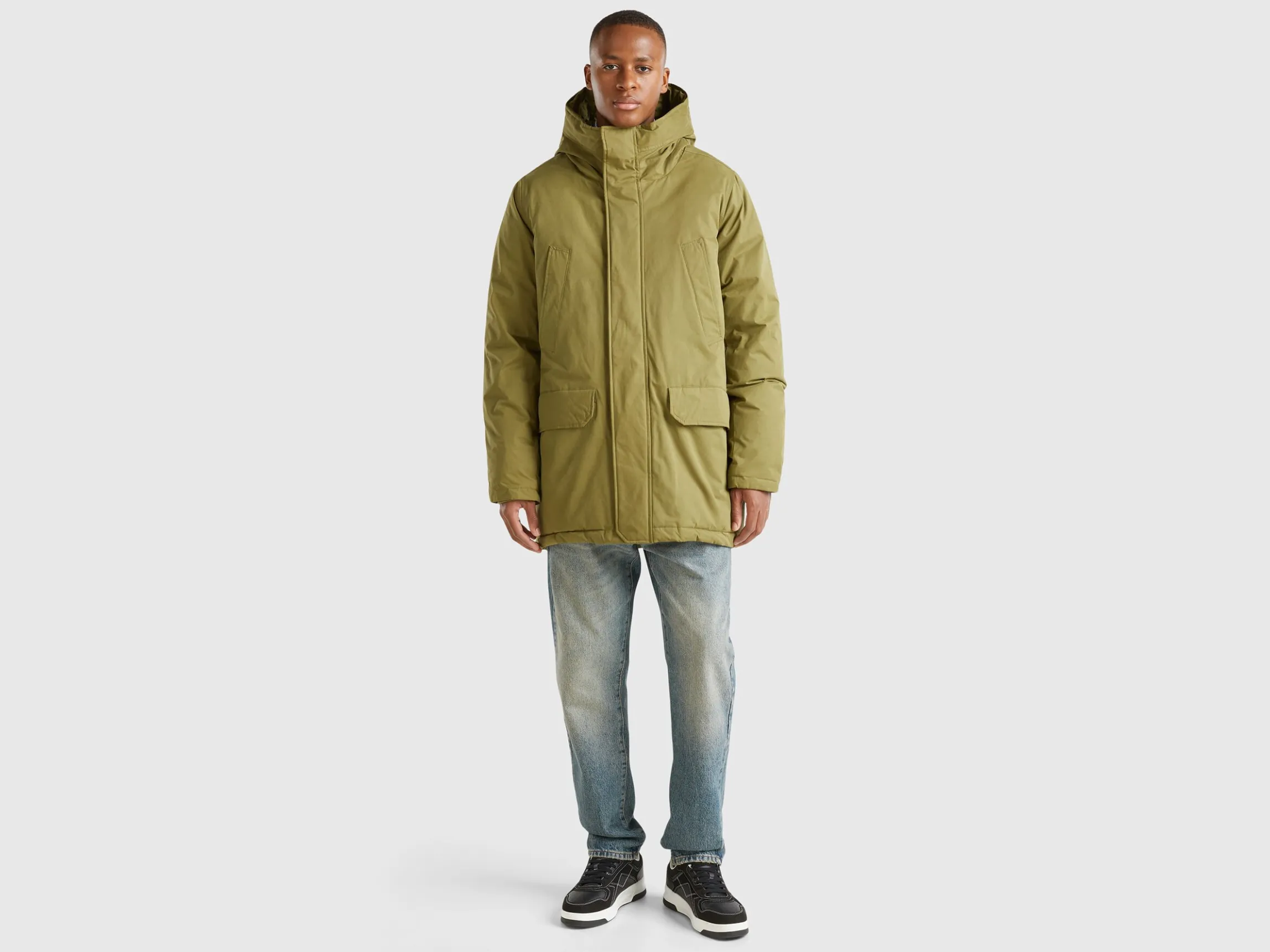 Padded parka in nylon
