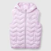 Padded vest in 3D wadding with hood