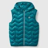 Padded vest in 3D wadding with hood