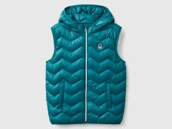 Padded vest in 3D wadding with hood