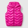 Padded vest in 3D wadding with hood
