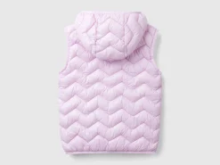 Padded vest in 3D wadding with hood